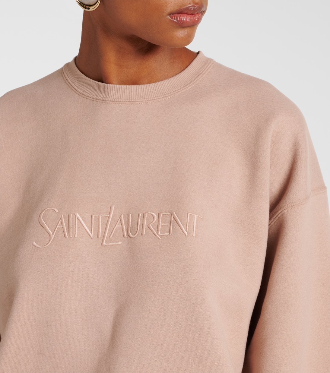 Logo cotton jersey sweatshirt | Saint Laurent