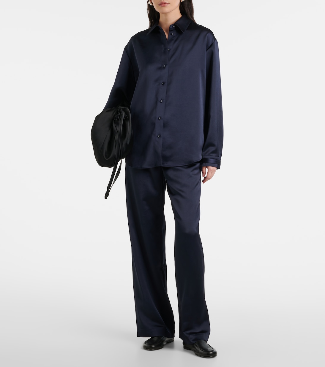 White Label Hemd Raven aus Satin | Proenza Schouler