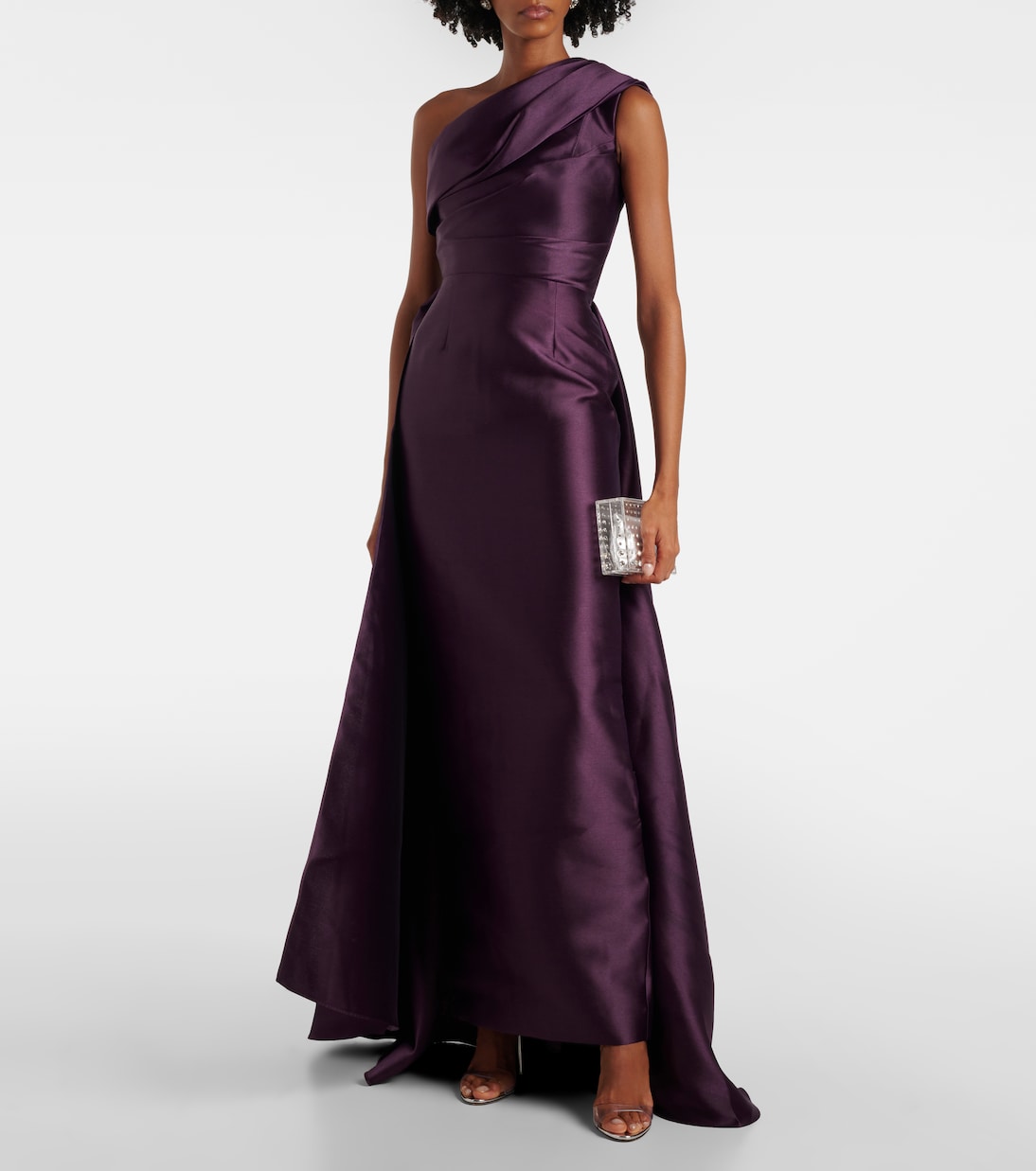 Abito lungo monospalla in twill | Solace London