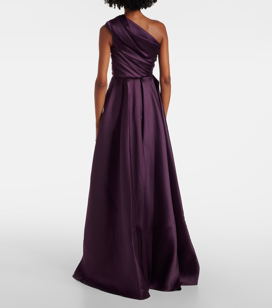 Abito lungo monospalla in twill | Solace London