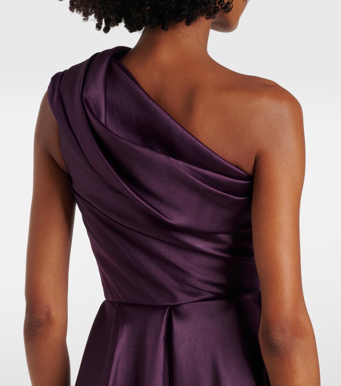 Abito lungo monospalla in twill | Solace London