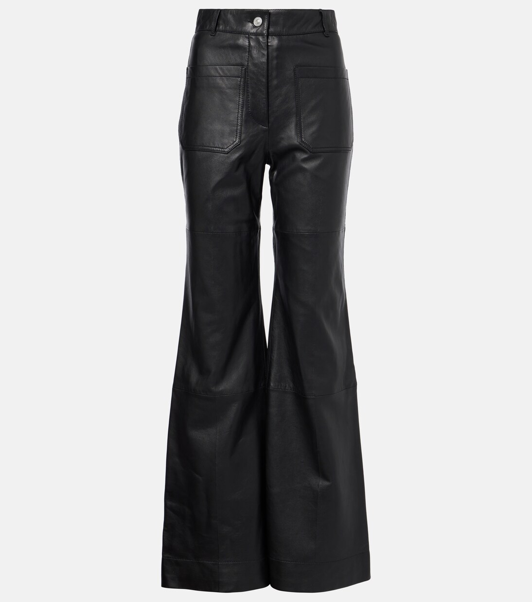 High-Rise Bootcut-Hose Alina aus Leder | Victoria Beckham