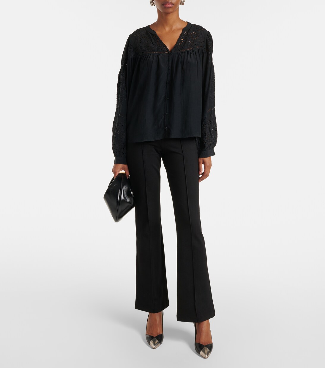 Pantalon évasé Albee à taille haute | Velvet