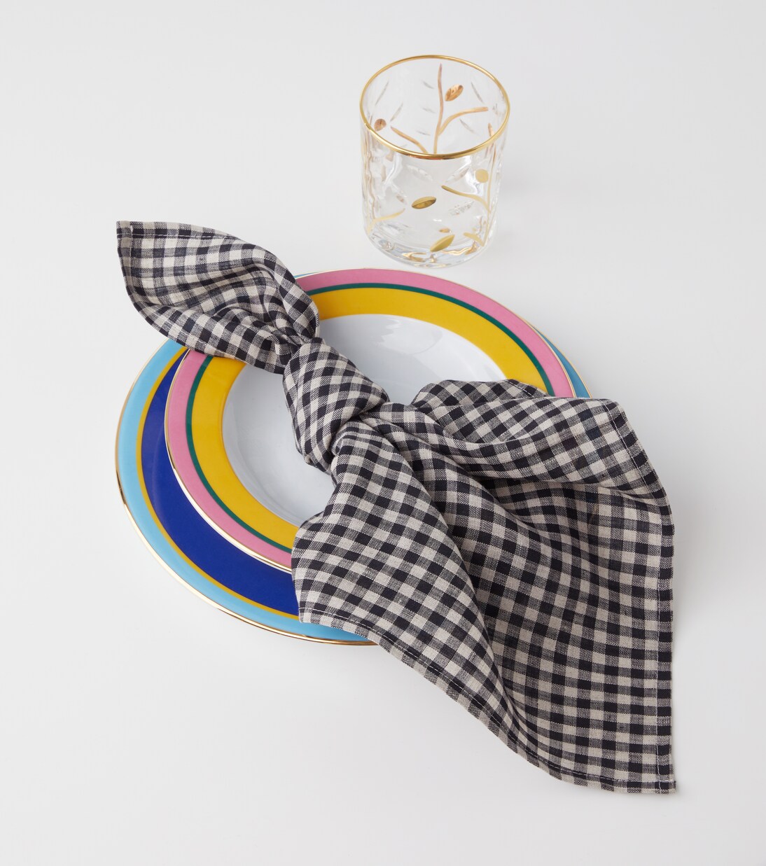 Set of 4 gingham linen napkins | Once Milano