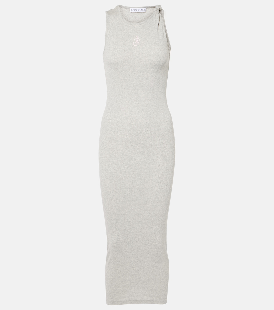Logo embroidered cotton jersey maxi dress | JW Anderson