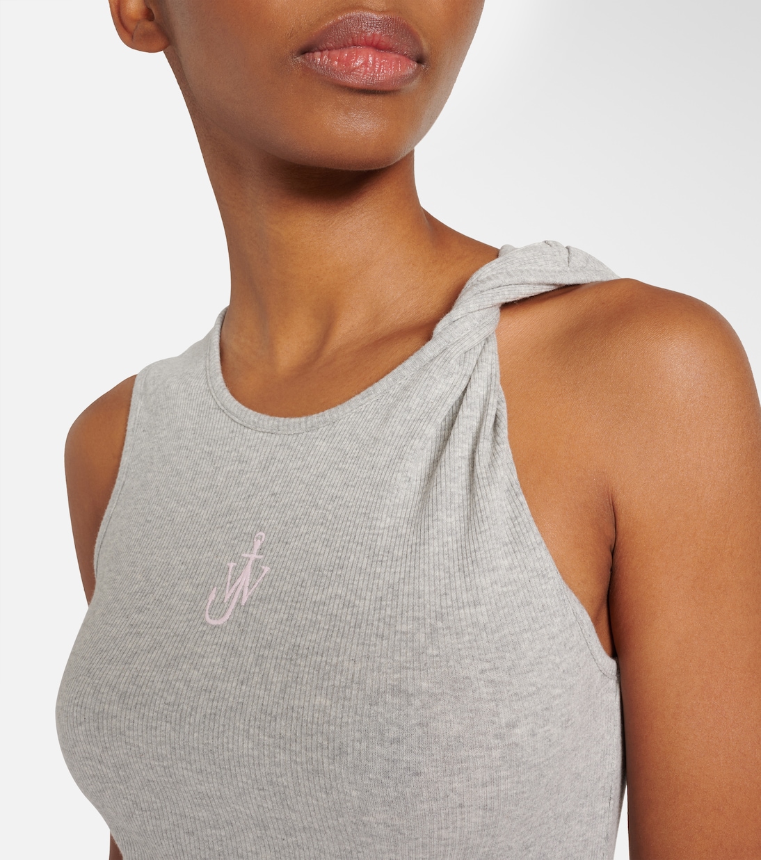 Logo embroidered cotton jersey maxi dress | JW Anderson