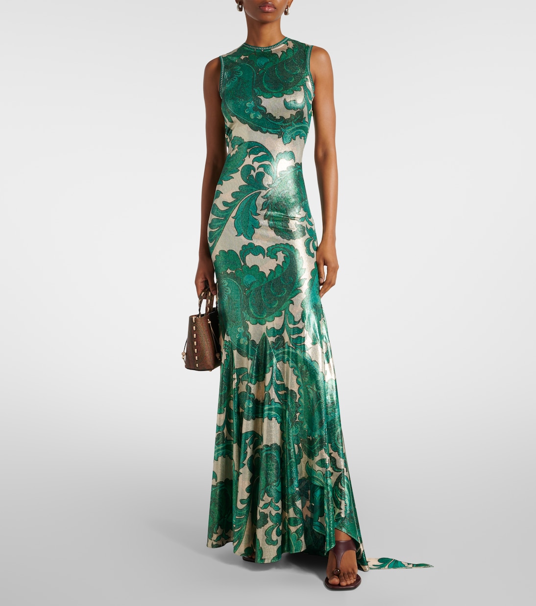 Paisley open-back lamé maxi dress | Etro