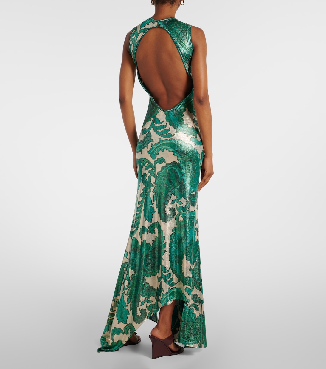 Paisley open-back lamé maxi dress | Etro