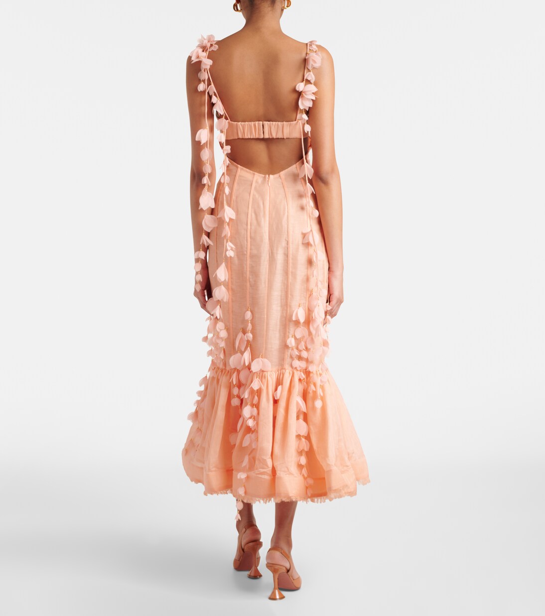 Abito midi Dawning in lino e seta | Zimmermann