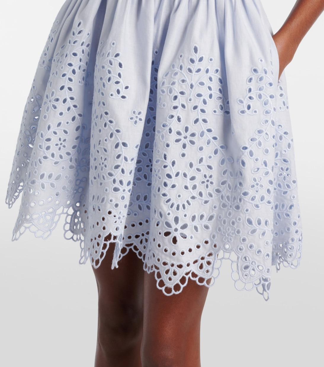 Embroidered bow-detail cutout minidress | Self-Portrait