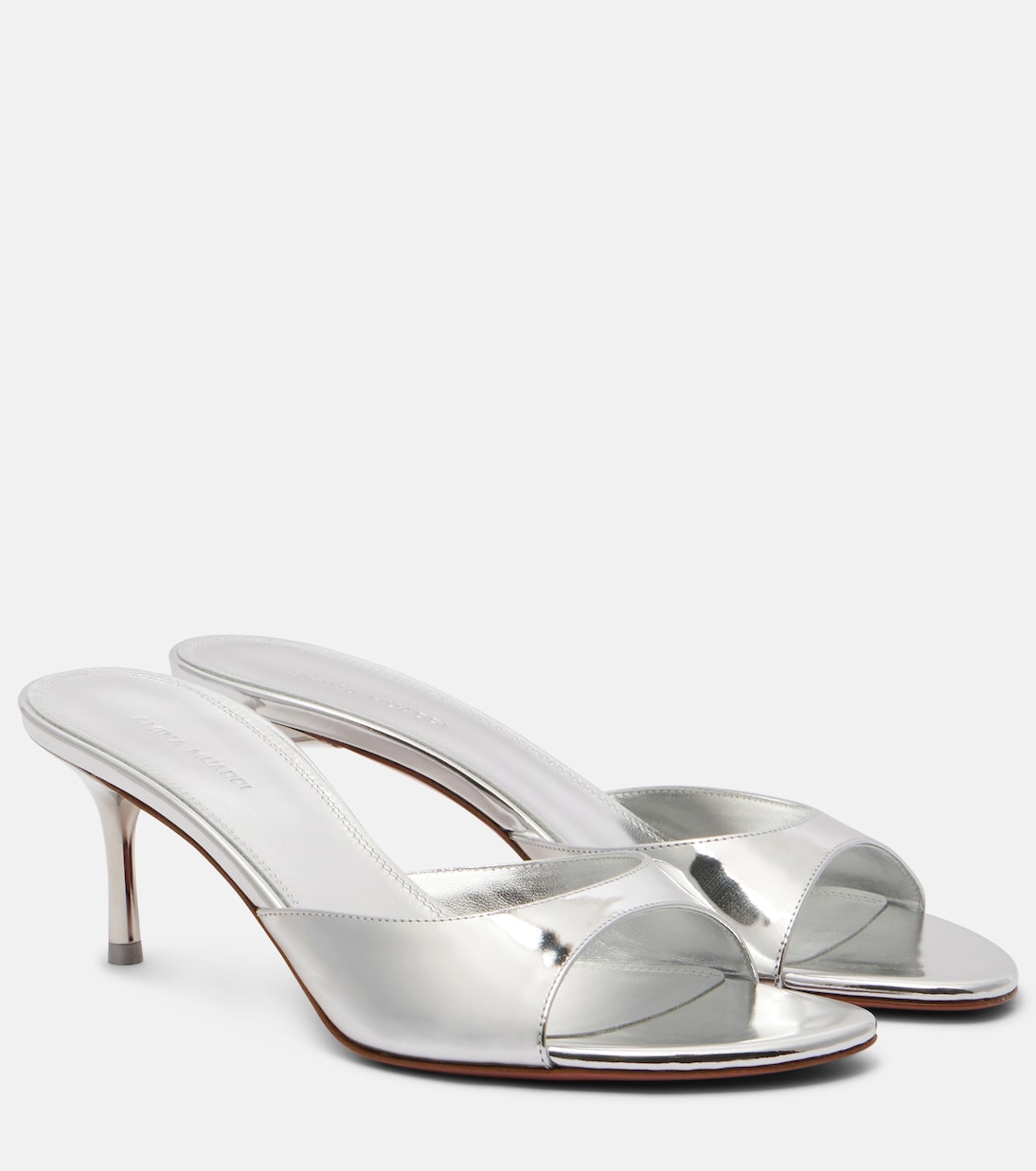 Jeanne 60 mirrored leather mules  | Amina Muaddi
