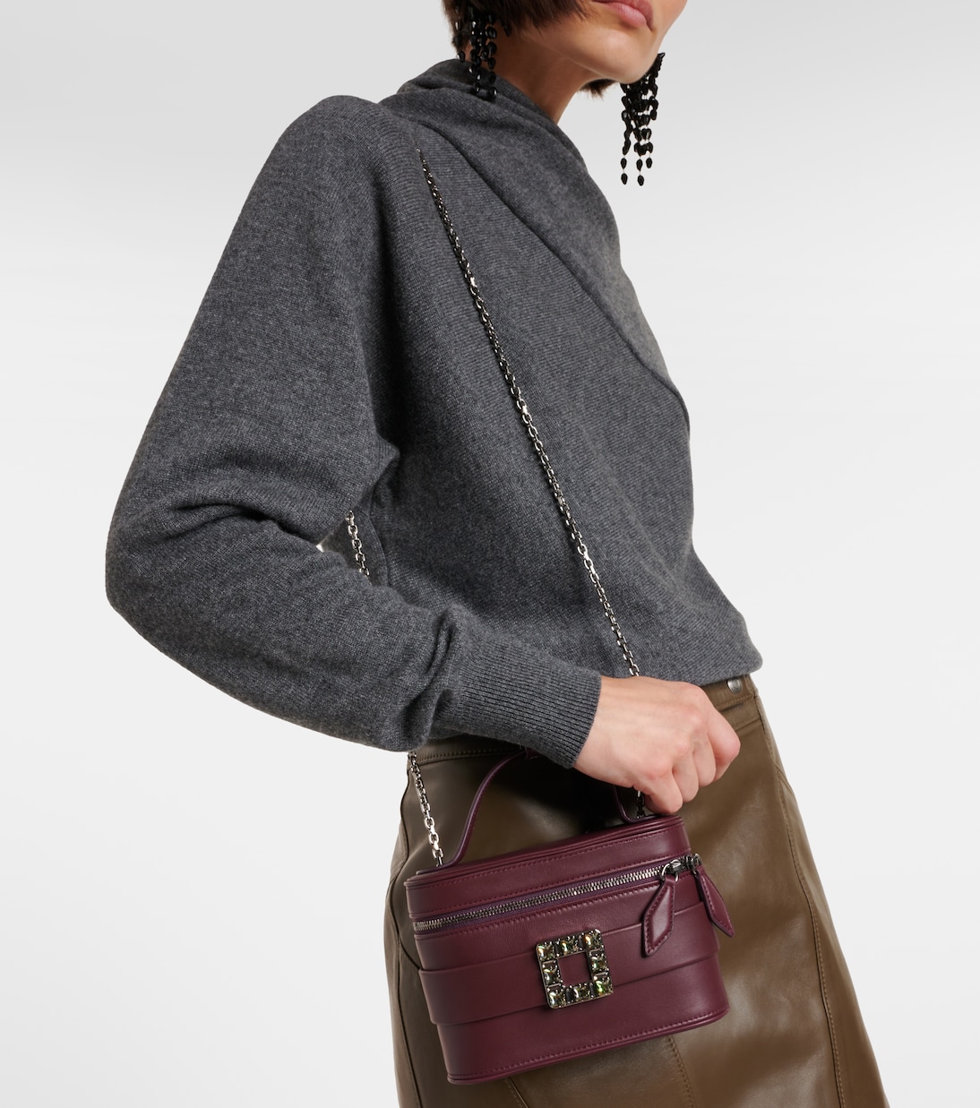 Verzierte Tote Bag Vanity aus Leder | Roger Vivier