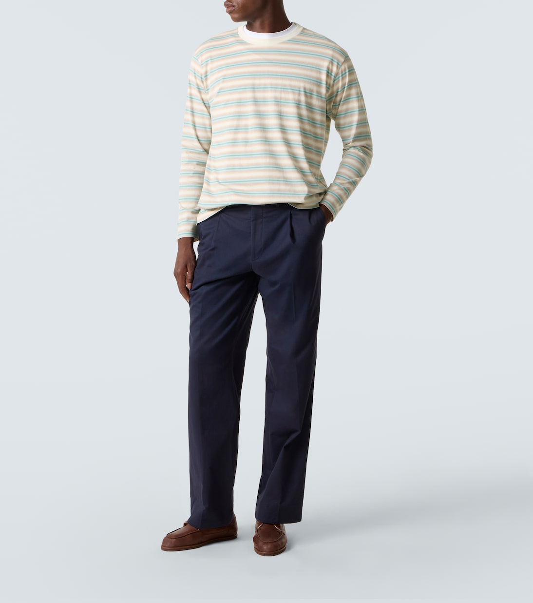 Camiseta en jersey de algodón a rayas | Auralee