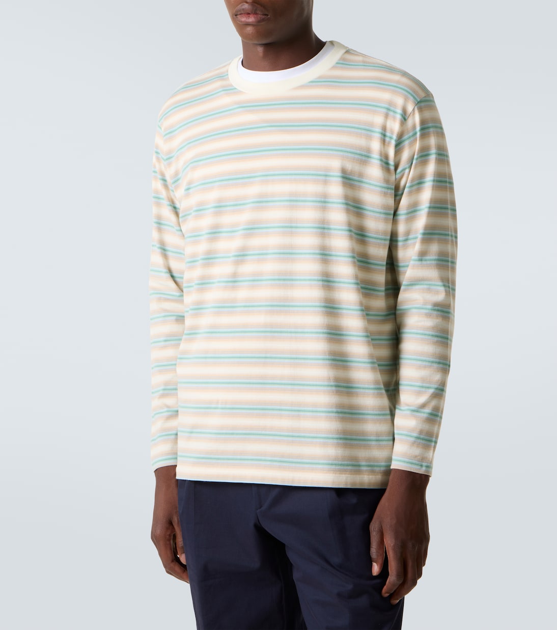 Camiseta en jersey de algodón a rayas | Auralee