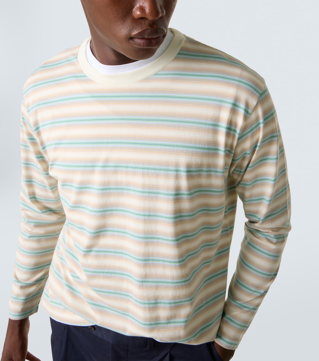 Camiseta en jersey de algodón a rayas | Auralee
