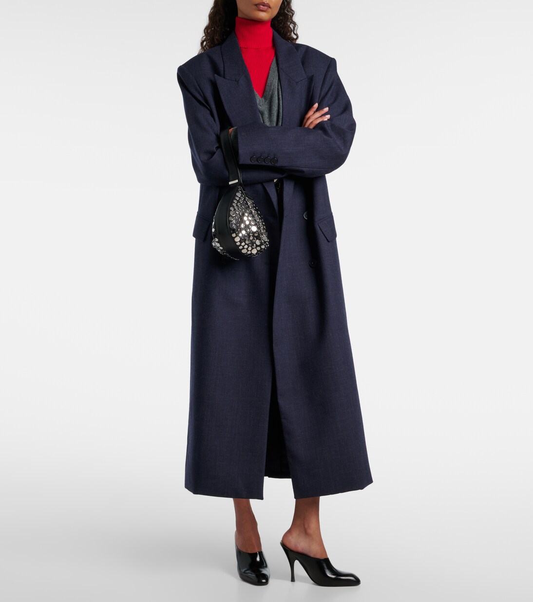 Demy Small studded leather shoulder bag | Staud