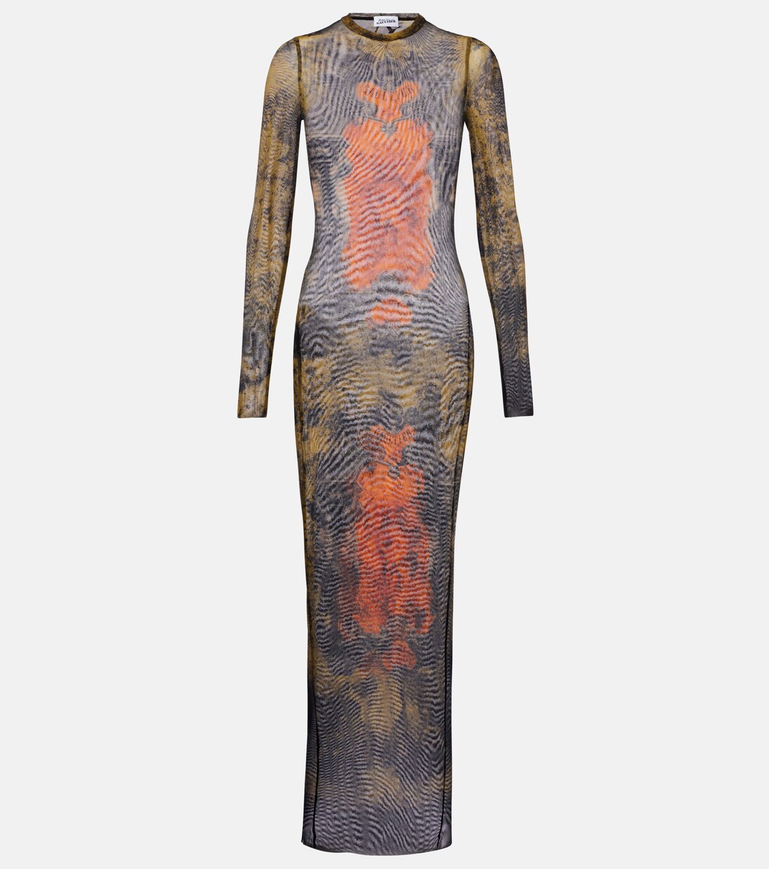 Bedrucktes Maxikleid Médallion aus Mesh | Jean Paul Gaultier