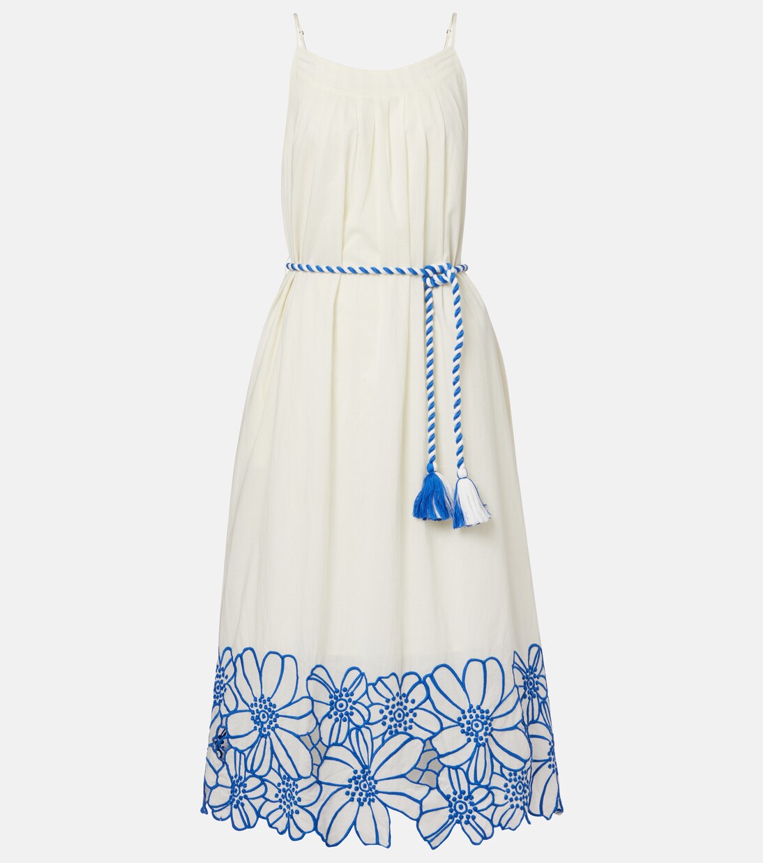 Robe midi Juliette brodée en coton | Velvet