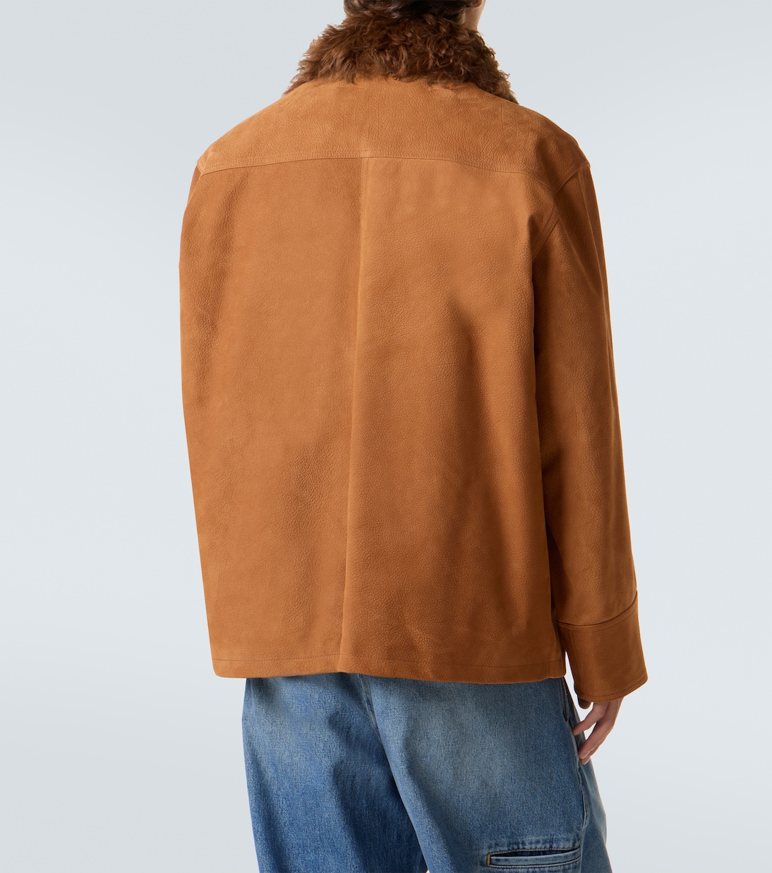 Shearling-trimmed suede field jacket | Plan C