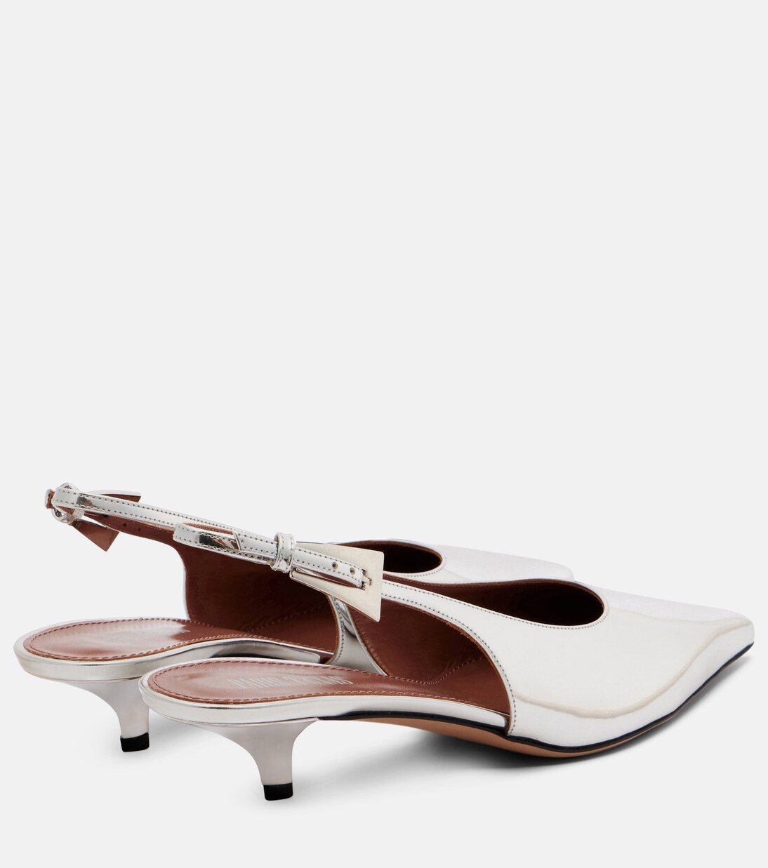 Jessica mirrored leather slingback pumps | Paris Texas