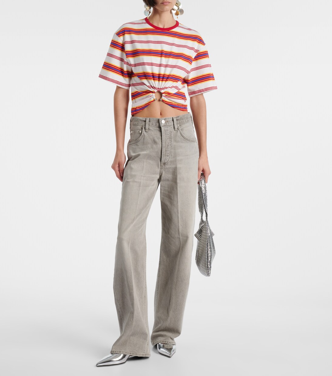 Jessica mirrored leather slingback pumps | Paris Texas