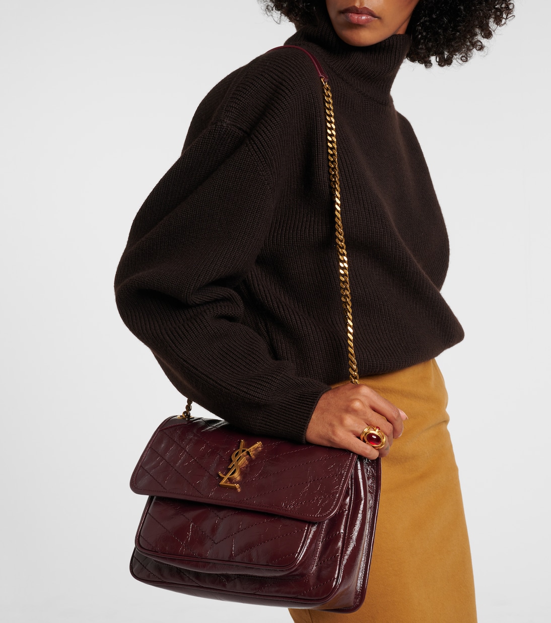 Schultertasche Niki Medium aus Leder | Saint Laurent