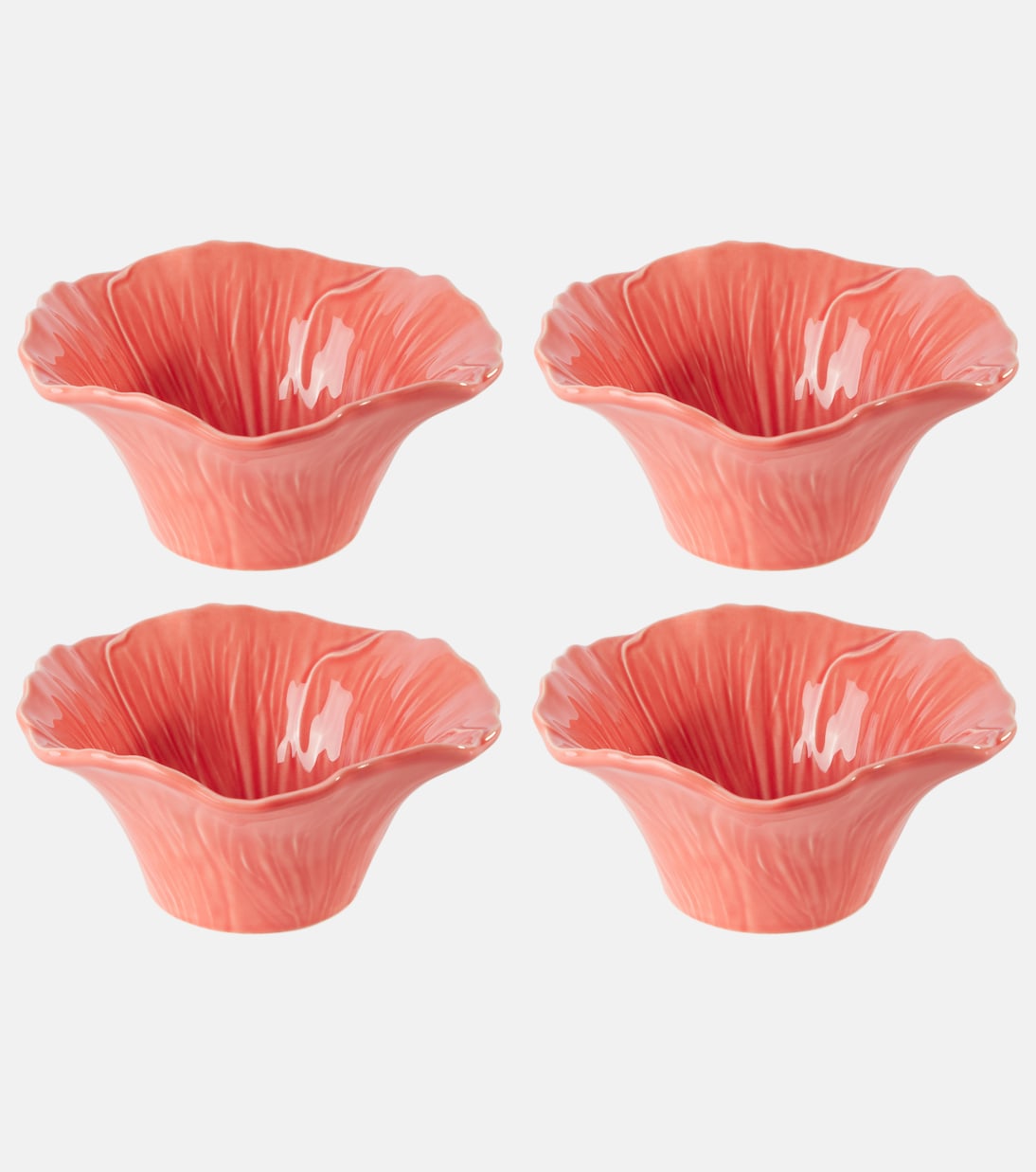 Maria Flor Hollyhock set of 4 ceramic bowls | Bordallo Pinheiro