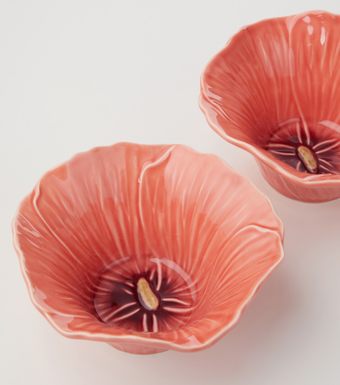 Maria Flor Hollyhock set of 4 ceramic bowls | Bordallo Pinheiro
