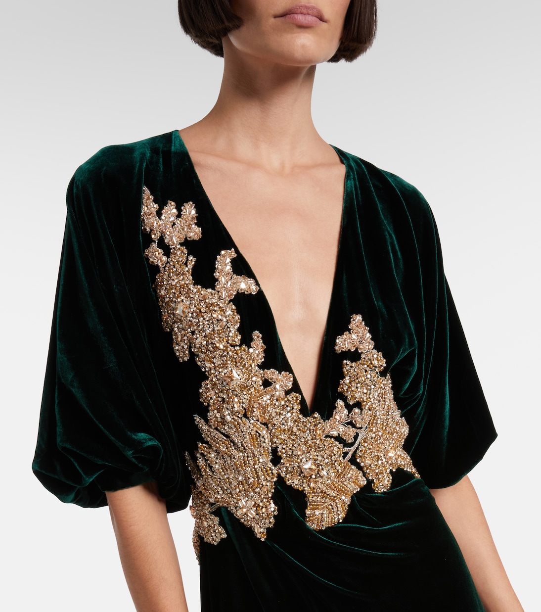 Floral velvet maxi dress | Costarellos