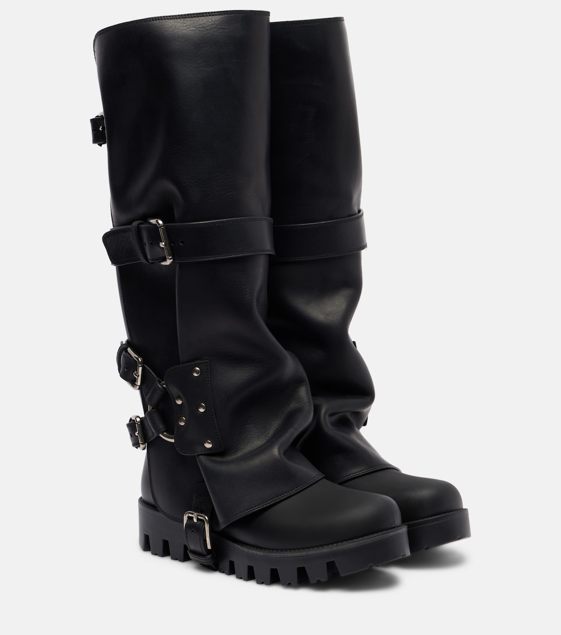 Bikerstiefel mit Leder | Dolce&Gabbana