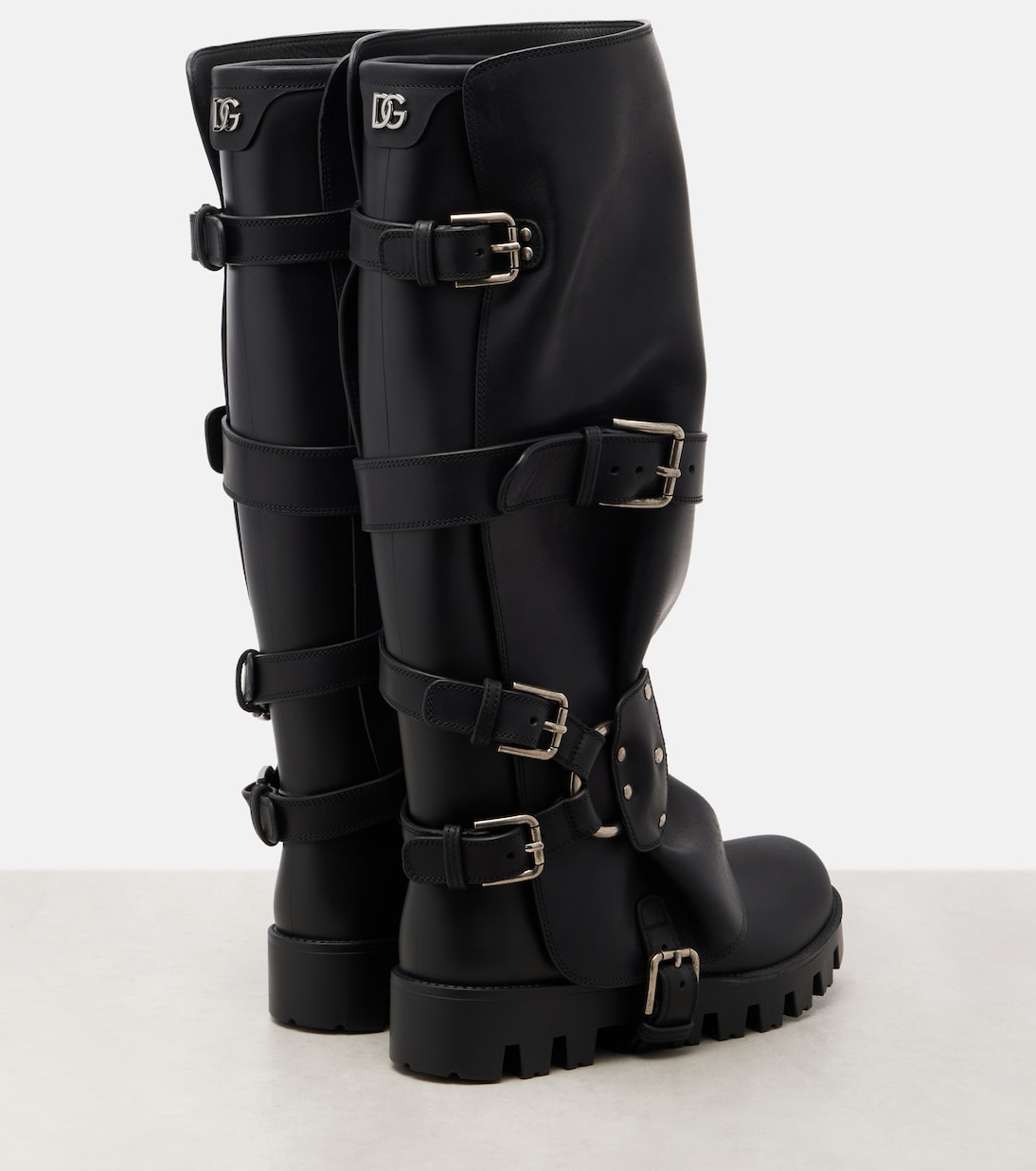 Bikerstiefel mit Leder | Dolce&Gabbana