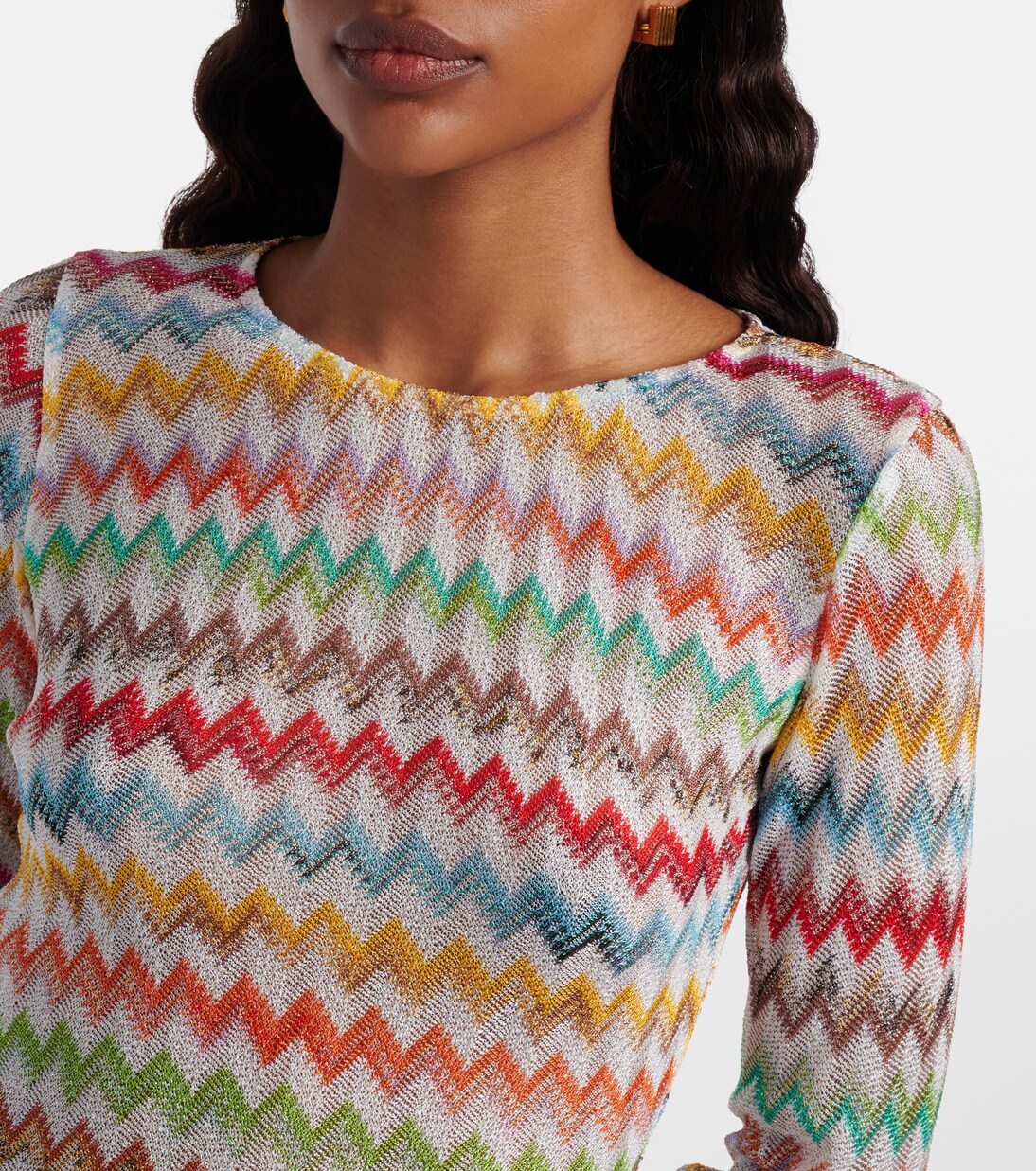 Vestido corto de lamé en zigzag | Missoni