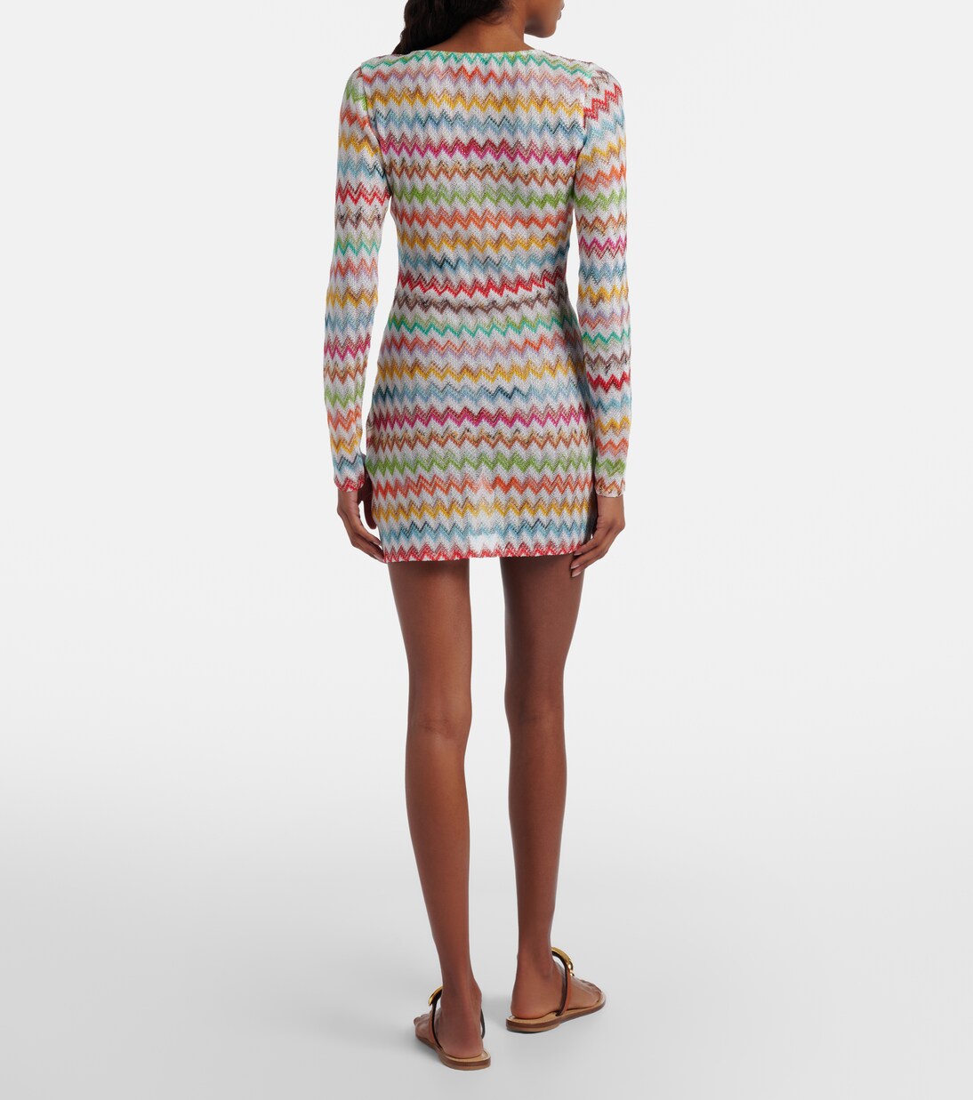 Vestido corto de lamé en zigzag | Missoni