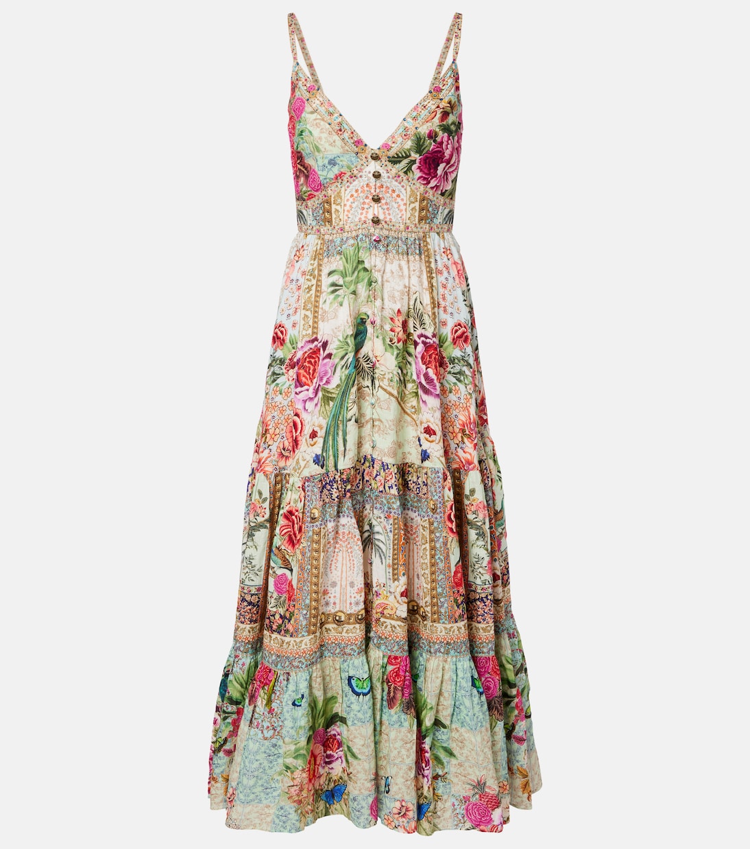 Embellished floral linen maxi dress | Camilla