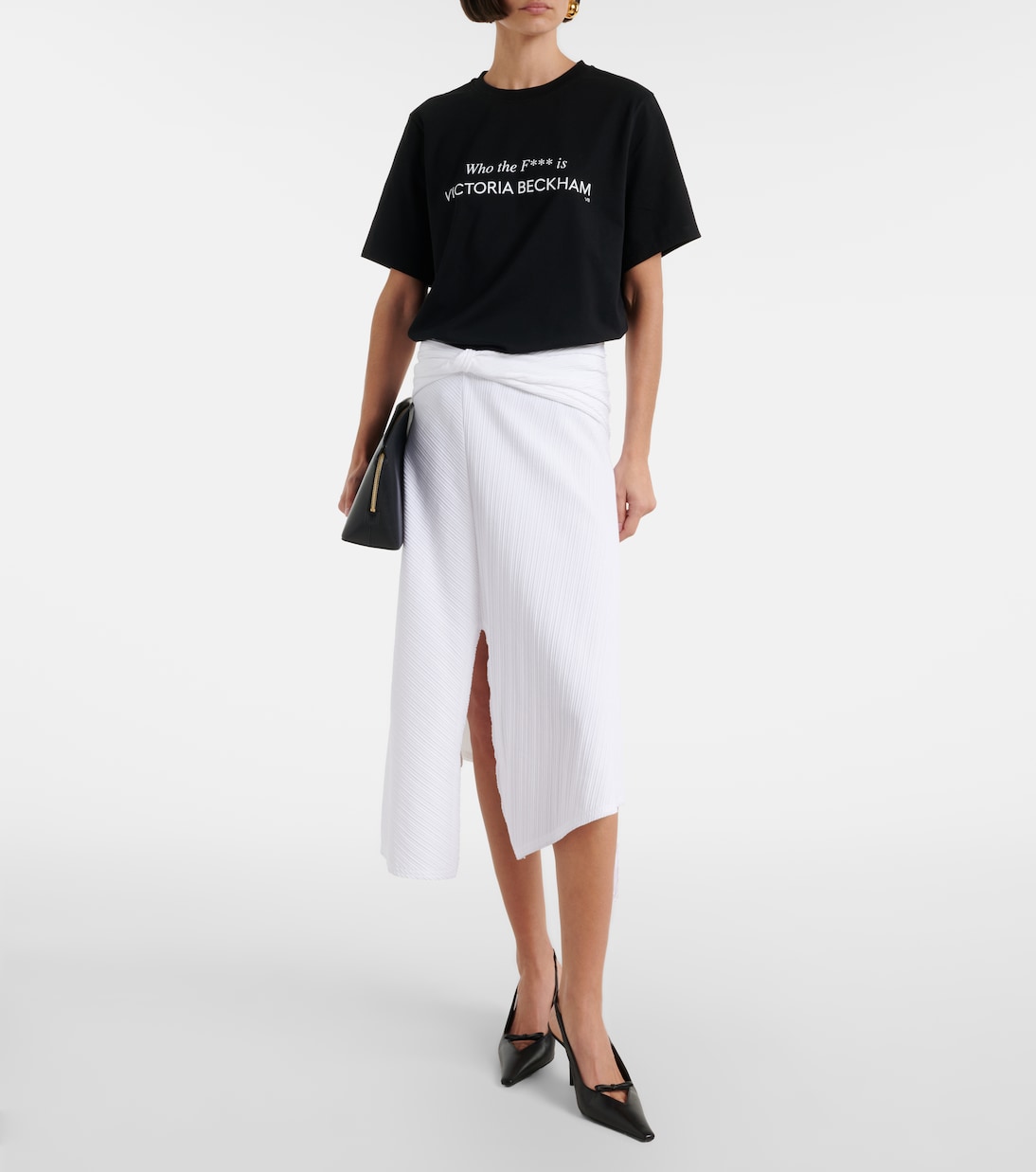 Bedrucktes T-Shirt aus Baumwoll-Jersey | Victoria Beckham