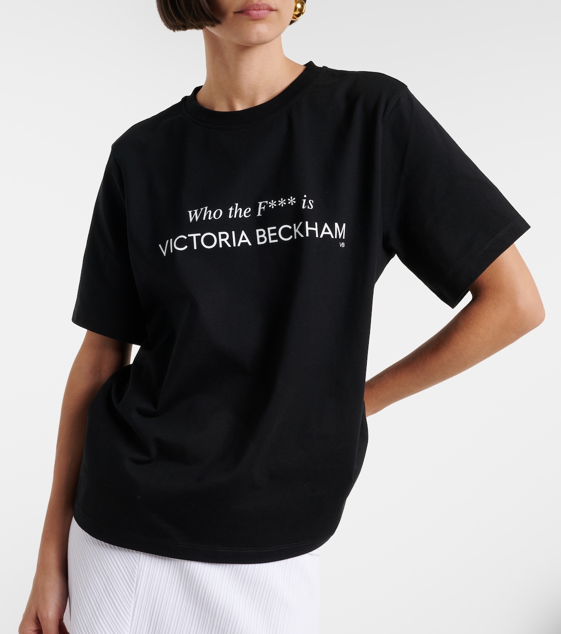 Bedrucktes T-Shirt aus Baumwoll-Jersey | Victoria Beckham