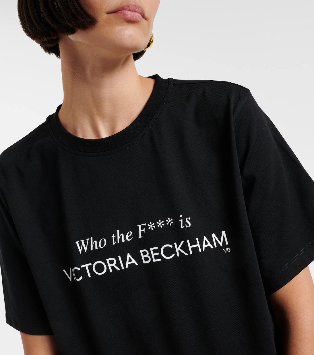 Bedrucktes T-Shirt aus Baumwoll-Jersey | Victoria Beckham