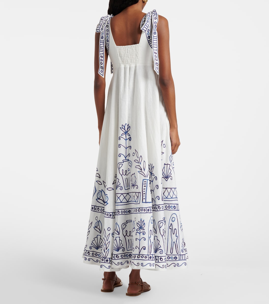 X LRNCE Bedrucktes Maxikleid Leela aus Leinen | Alémais