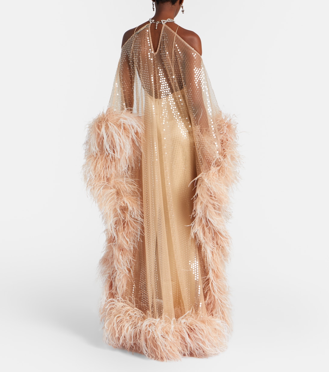 Kaftan Sza Sza Disco mit Federn | Taller Marmo