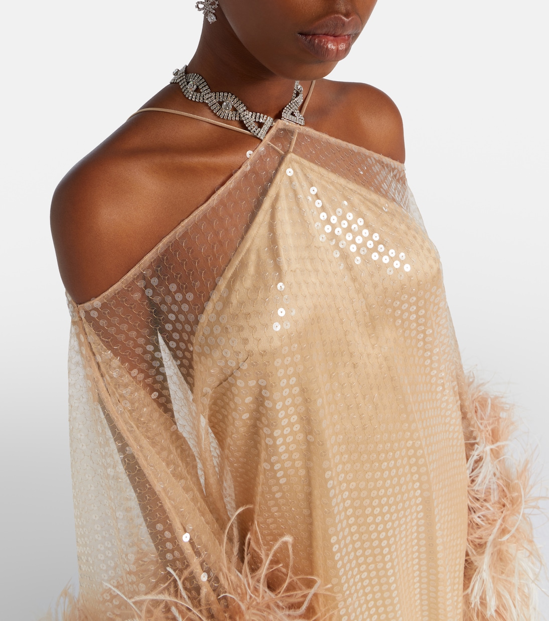 Kaftan Sza Sza Disco mit Federn | Taller Marmo