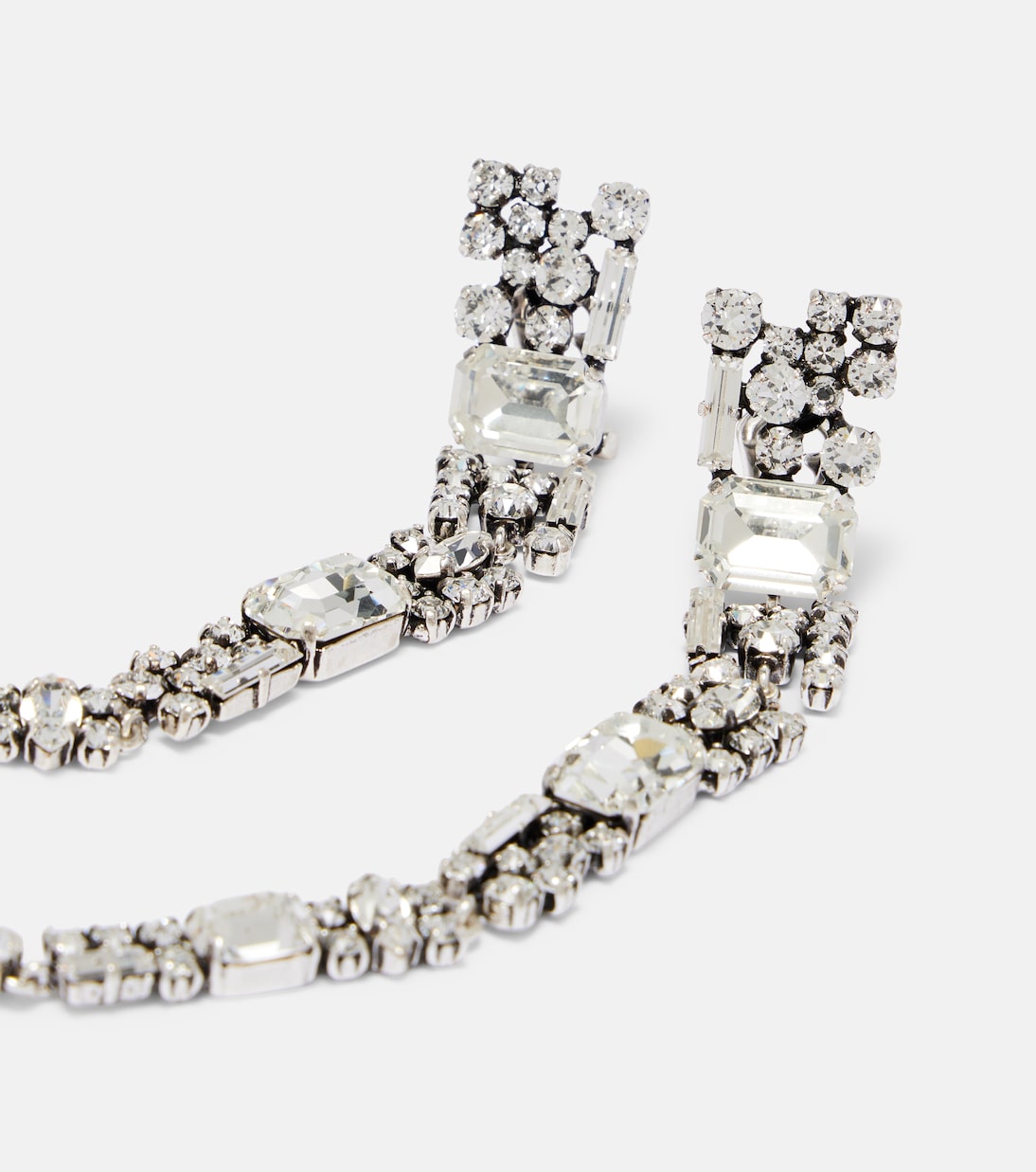 Boucles d’oreilles clip à cristaux | Saint Laurent