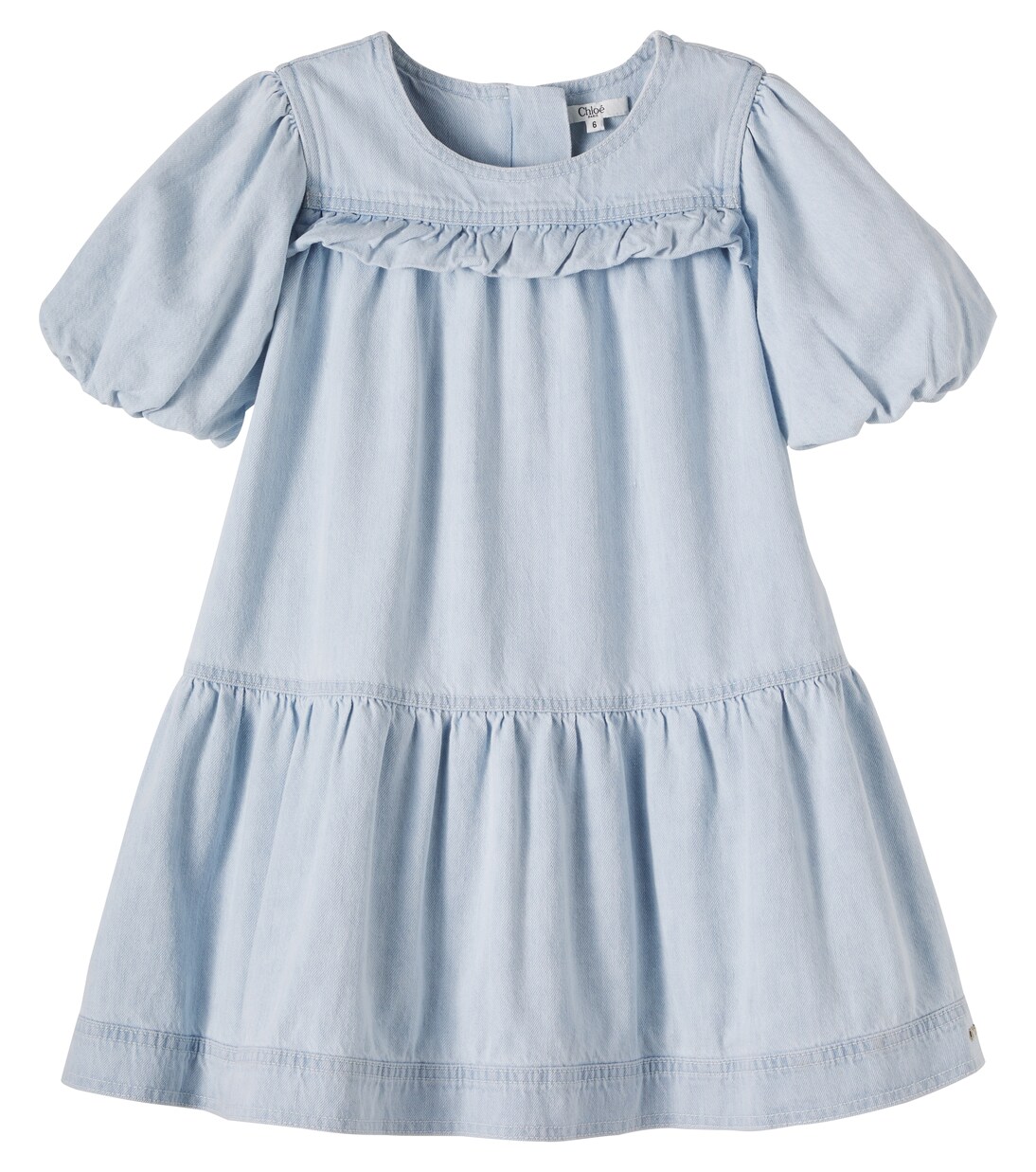 Ruffled denim dress | Chloé Kids
