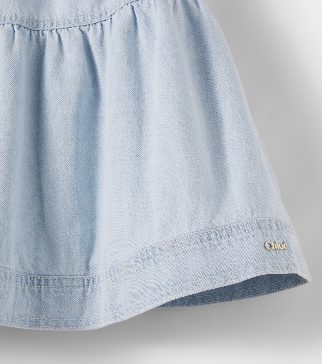 Ruffled denim dress | Chloé Kids