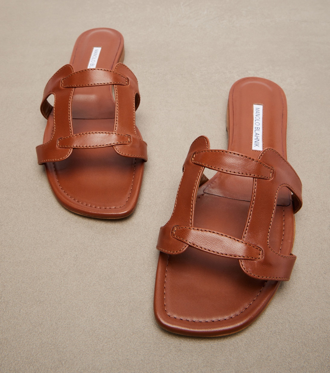 Grellanuflat leather sandals | Manolo Blahnik