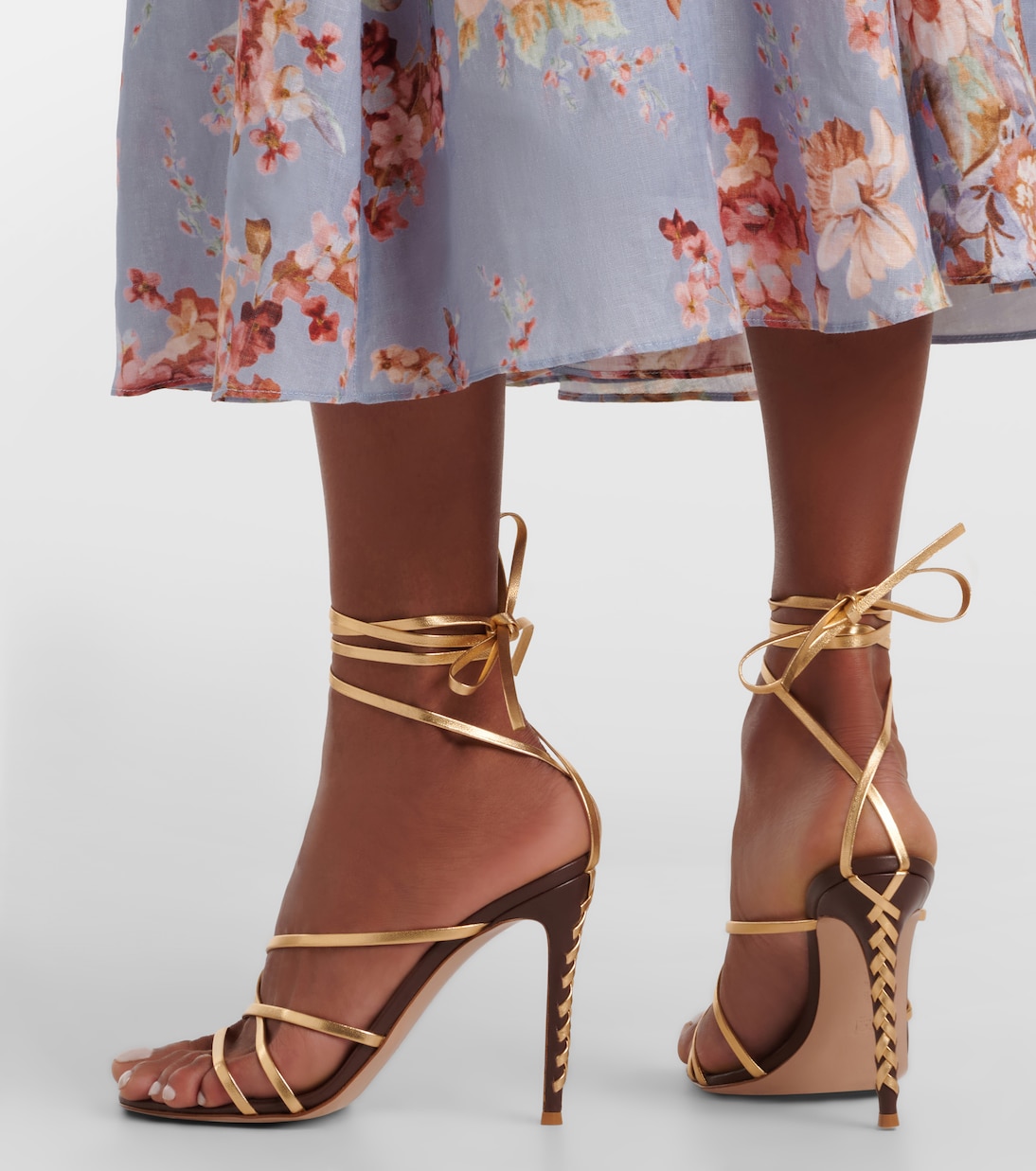 Sandalen aus Metallic-Leder | Gianvito Rossi