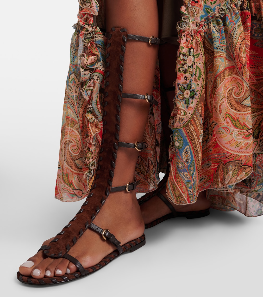 Sandalen Zaira aus Veloursleder und Leder | Gianvito Rossi