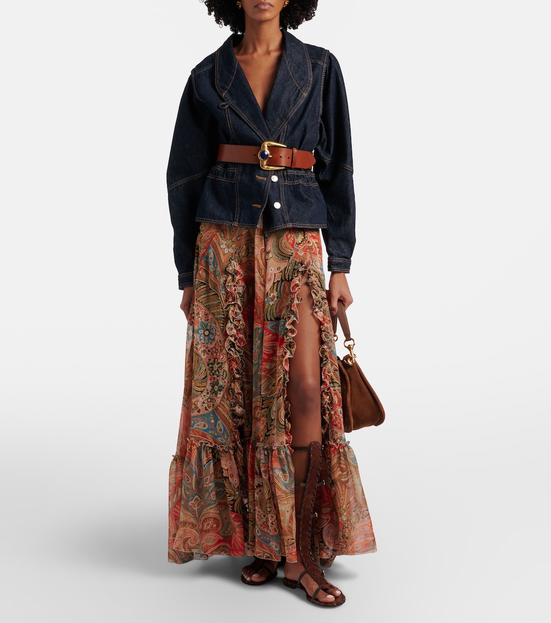 Sandalen Zaira aus Veloursleder und Leder | Gianvito Rossi