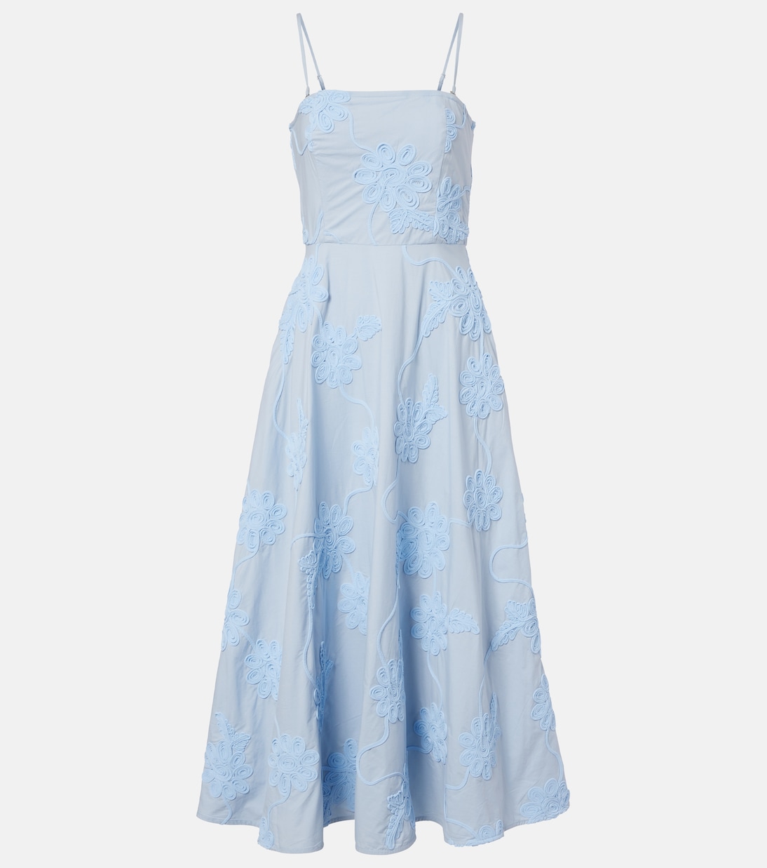 Embroidered floral cotton midi dress | Rotate