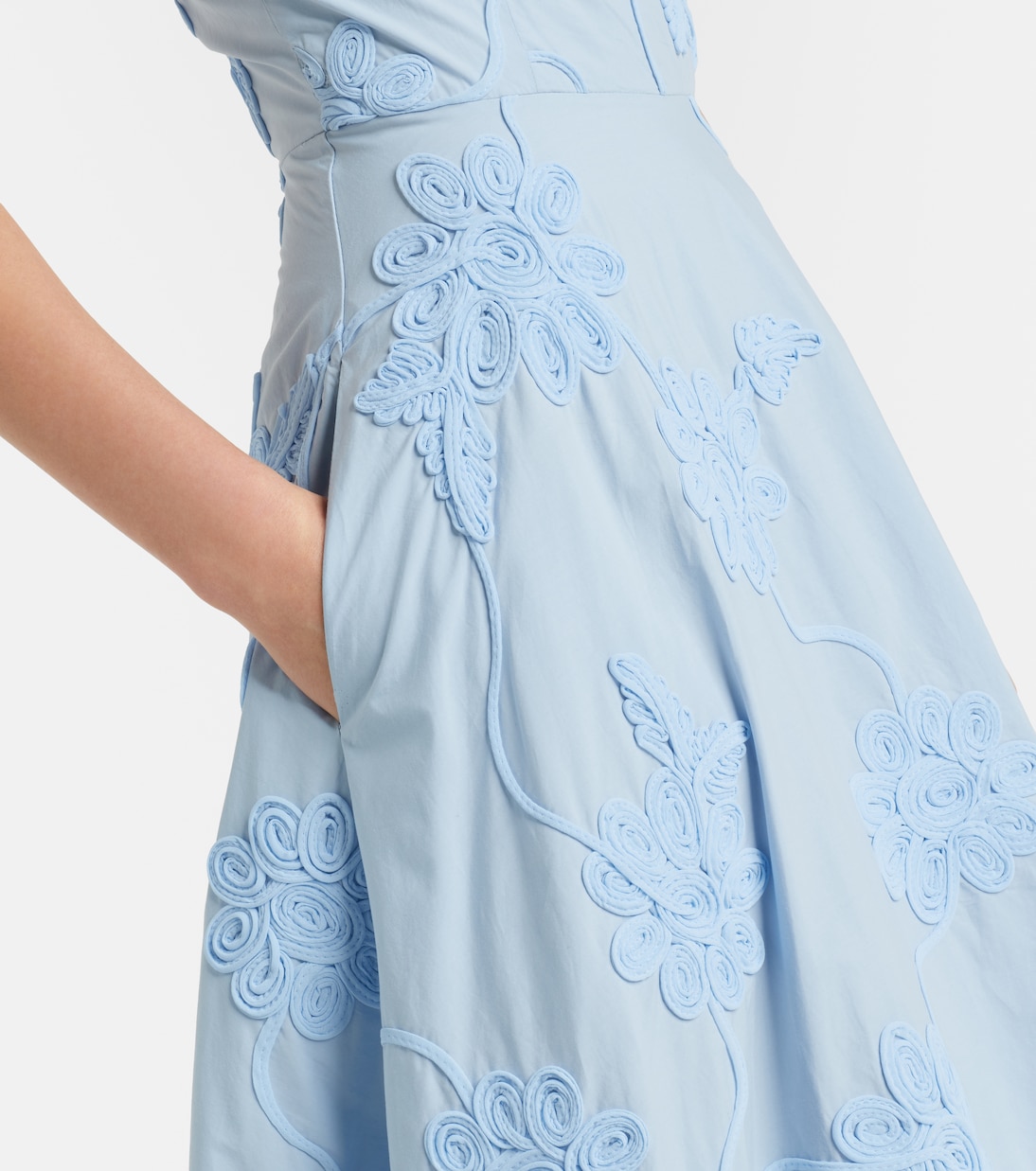 Embroidered floral cotton midi dress | Rotate