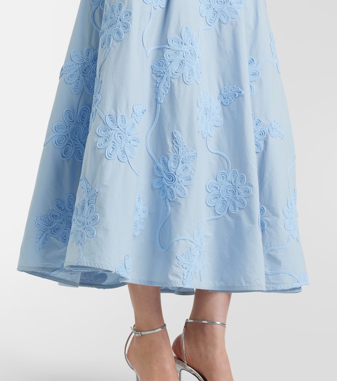 Embroidered floral cotton midi dress | Rotate